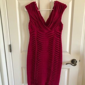 Adrianna Papell V Neck Bodycon Dress